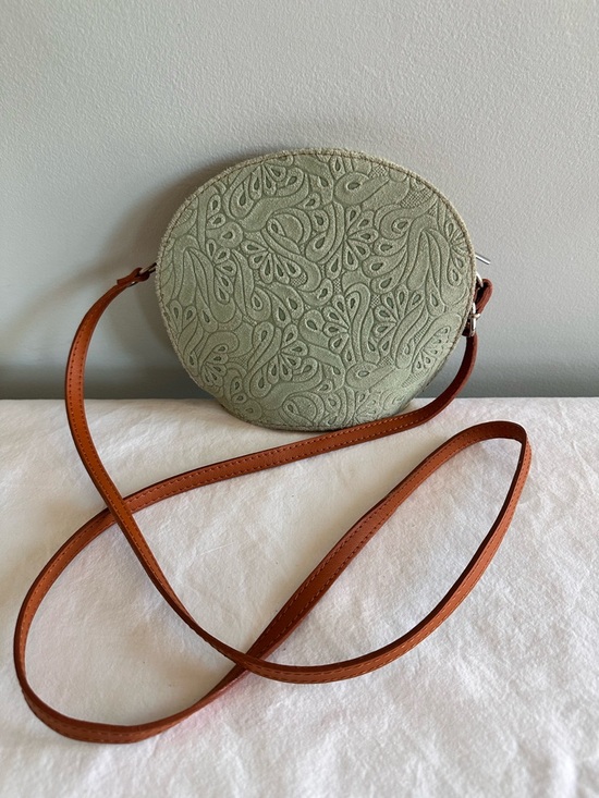 Handbags - Genuine Leather Suede Embossed Leather Crossbody Bag Made and Purchased In Italy